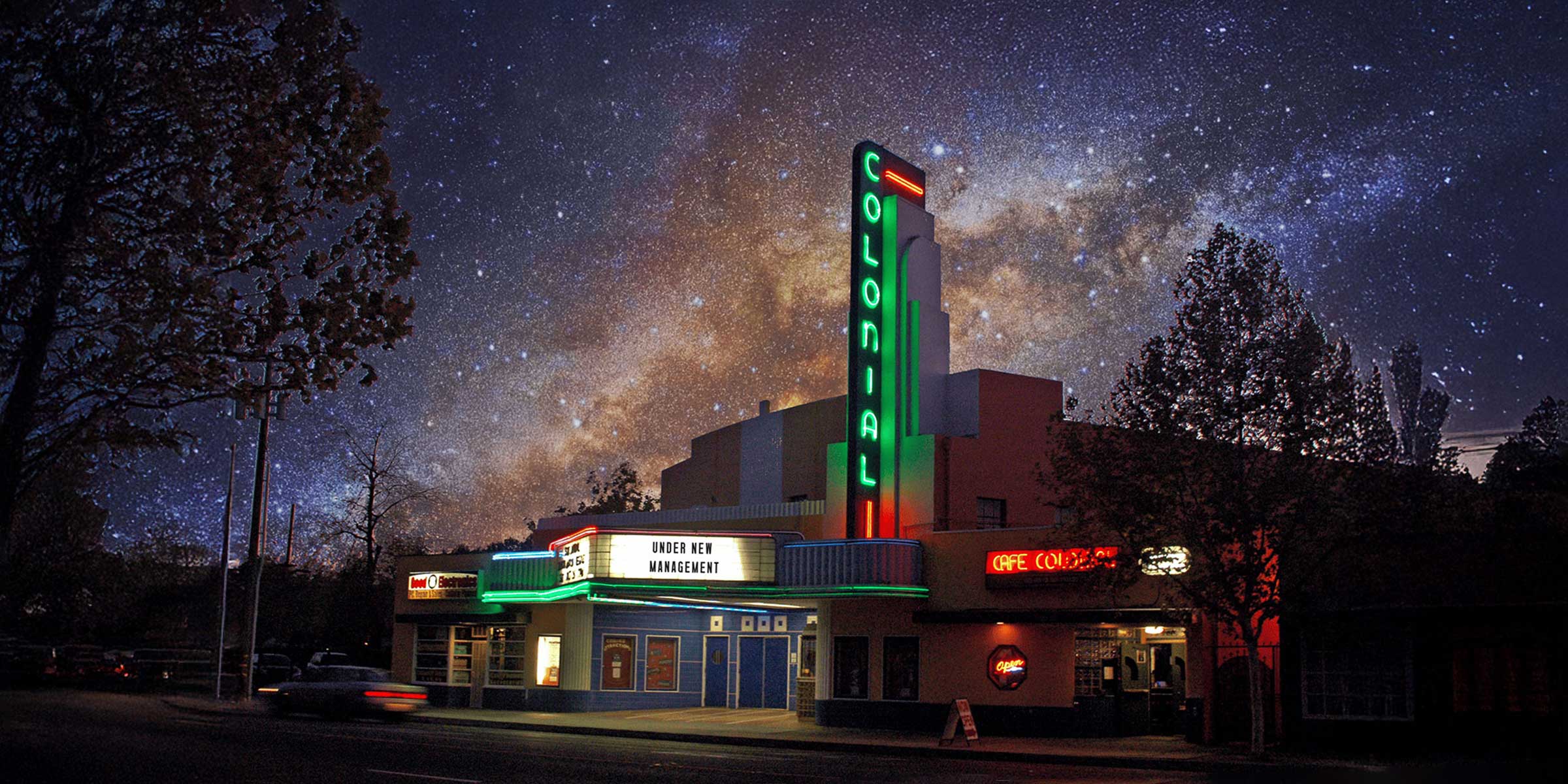 The Colonial Theater at night